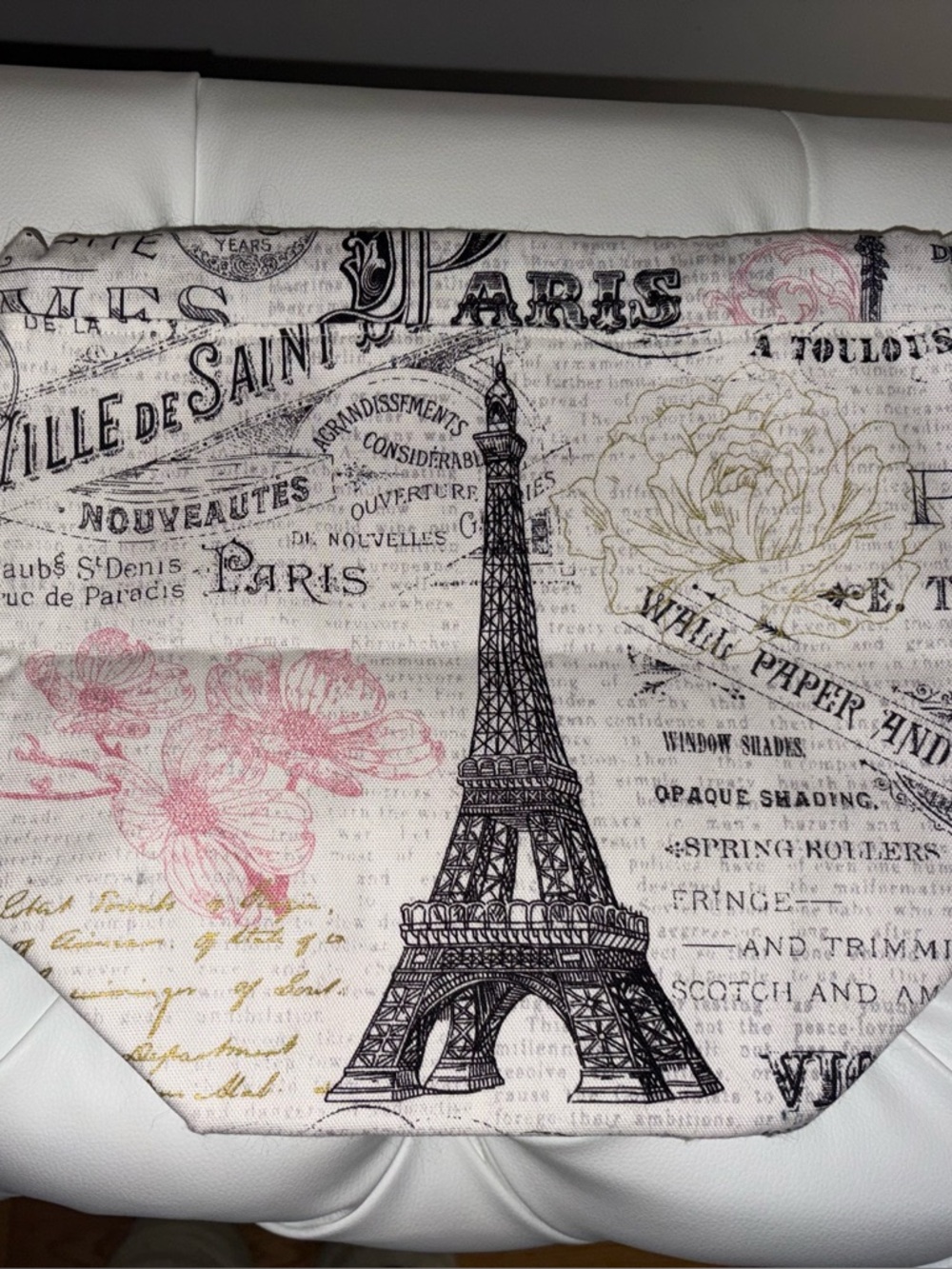 NEW Paris Theme Knitting Crochet Project Bag w/ Matching Mini Tin